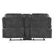 Pemberly Row Dual Glider Reclining Loveseat with Console USB in Gray