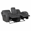 Pemberly Row Dual Glider Reclining Loveseat with Console USB in Gray