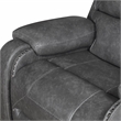 Pemberly Row Faux Leather Dual Reclining Sofa with Drop-Down Console USB in Gray