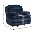 Pemberly Row Corduroy Glider Recliner with Tab Pull 300 lbs in Blue