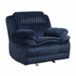 Pemberly Row Corduroy Glider Recliner with Tab Pull 300 lbs in Blue