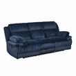 Pemberly Row Corduroy 2-Piece Reclining Sofa and Loveseat Set 300 lbs in Blue