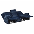 Pemberly Row Corduroy 2-Piece Reclining Sofa and Loveseat Set 300 lbs in Blue