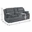 Pemberly Row Corduroy Dual Reclining Loveseat with Console 300 lbs in Dark Gray