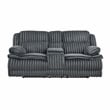 Pemberly Row Corduroy Dual Reclining Loveseat with Console 300 lbs in Dark Gray