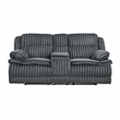 Pemberly Row Corduroy 2-Piece Reclining Sofa and Loveseat Set in Dark Gray