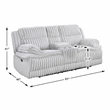 Pemberly Row Corduroy 2-Piece Reclining Sofa and Loveseat Set 300 lbs in Gray