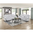 Pemberly Row Corduroy 2-Piece Reclining Sofa and Loveseat Set 300 lbs in Gray
