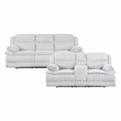 Pemberly Row Corduroy 2-Piece Reclining Sofa and Loveseat Set 300 lbs in Gray