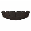Pemberly Row Faux Leather Dark Brown 3-Piece Power Reclining Sectional with LED