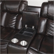 Pemberly Row Faux Leather Dark Brown 3-Piece Power Reclining Sectional with LED