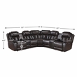 Pemberly Row Faux Leather Dark Brown 3-Piece Power Reclining Sectional with LED