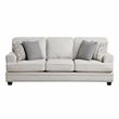 Pemberly Row Chenille Sofa with Nailhead Trim and 4 Pillows in Sand