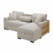 Pemberly Row Boucle Sectional with Right Chaise Pull-Out Bed and USB in Beige
