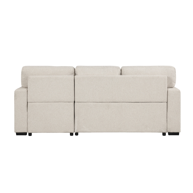 Pemberly Row Boucle Sectional with Right Chaise Pull-Out Bed and USB in Beige