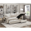 Pemberly Row Boucle Sectional with Right Chaise Pull-Out Bed and USB in Beige