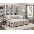 Pemberly Row Boucle Sectional with Right Chaise Pull-Out Bed and USB in Beige
