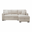 Pemberly Row Boucle Sectional with Right Chaise Pull-Out Bed and USB in Beige
