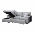 Pemberly Row Boucle Sectional with Left Chaise Pull-Out Bed and USB in Gray