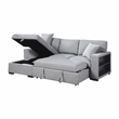 Pemberly Row Boucle Sectional with Left Chaise Pull-Out Bed and USB in Gray