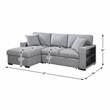 Pemberly Row Boucle Sectional with Left Chaise Pull-Out Bed and USB in Gray