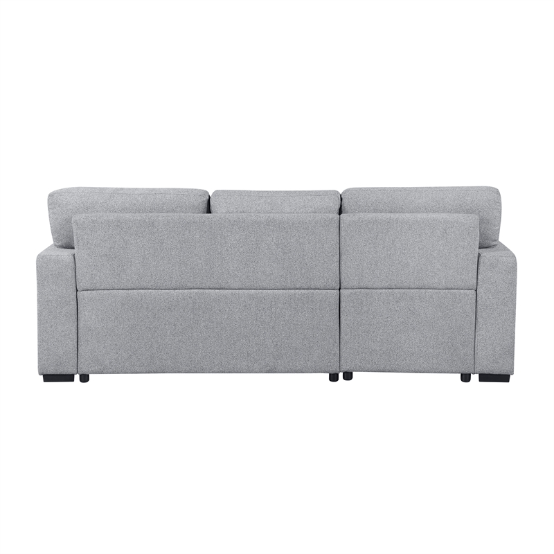 Pemberly Row Boucle Sectional with Left Chaise Pull-Out Bed and USB in Gray