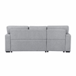 Pemberly Row Boucle Sectional with Left Chaise Pull-Out Bed and USB in Gray