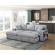 Pemberly Row Boucle Sectional with Left Chaise Pull-Out Bed and USB in Gray