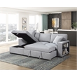 Pemberly Row Boucle Sectional with Left Chaise Pull-Out Bed and USB in Gray