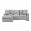 Pemberly Row Boucle Sectional with Left Chaise Pull-Out Bed and USB in Gray