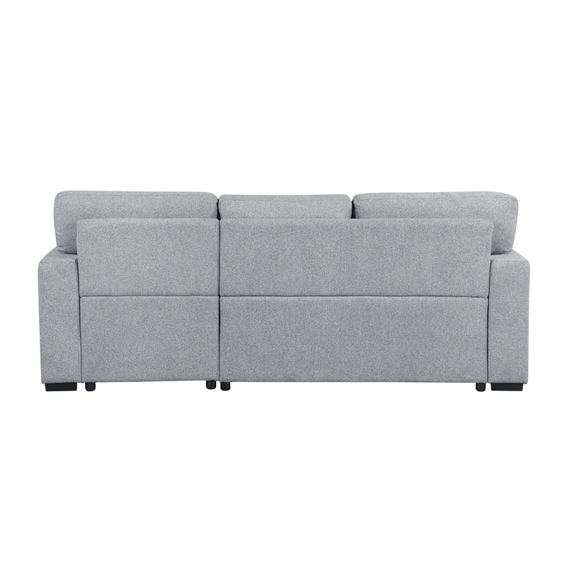 Pemberly Row Boucle Sectional with Right Chaise Pull-Out Bed and USB in Gray