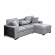 Pemberly Row Boucle Sectional with Right Chaise Pull-Out Bed and USB in Gray