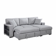 Pemberly Row Boucle Sectional with Right Chaise Pull-Out Bed and USB in Gray