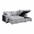 Pemberly Row Boucle Sectional with Right Chaise Pull-Out Bed and USB in Gray