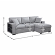 Pemberly Row Boucle Sectional with Right Chaise Pull-Out Bed and USB in Gray