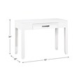 Pemberly Row Wood Writing Desk with Drawer and Bar Pull in White