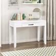 Pemberly Row Wood Writing Desk with Drawer and Bar Pull in White
