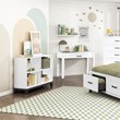 Pemberly Row Wood Writing Desk with Drawer and Bar Pull in White