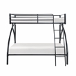 Pemberly Row Metal Twin over Full Bunk Bed with Guard Rails 300 lbs in Black
