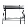 Pemberly Row Metal Twin over Full Bunk Bed with Guard Rails 300 lbs in Black