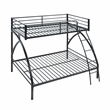 Pemberly Row Metal Twin over Full Bunk Bed with Guard Rails 300 lbs in Black