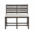 Pemberly Row Upholstered Counter Height Bench in Dark Espresso and Beige