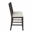 Pemberly Row Upholstered Counter Height Bench in Dark Espresso and Beige