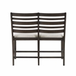Pemberly Row Upholstered Counter Height Bench in Dark Espresso and Beige