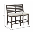 Pemberly Row Upholstered Counter Height Bench in Dark Espresso and Beige