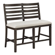 Pemberly Row Upholstered Counter Height Bench in Dark Espresso and Beige