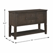 Pemberly Row Oak Veneer Dining Server with Drawers and Cabinets in Dark Espresso