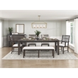 Pemberly Row Oak Veneer Dining Server with Drawers and Cabinets in Dark Espresso