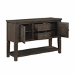 Pemberly Row Oak Veneer Dining Server with Drawers and Cabinets in Dark Espresso