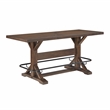 Pemberly Row Acacia Counter Height 5-Piece Dining Set with Saddle Stools - Brown